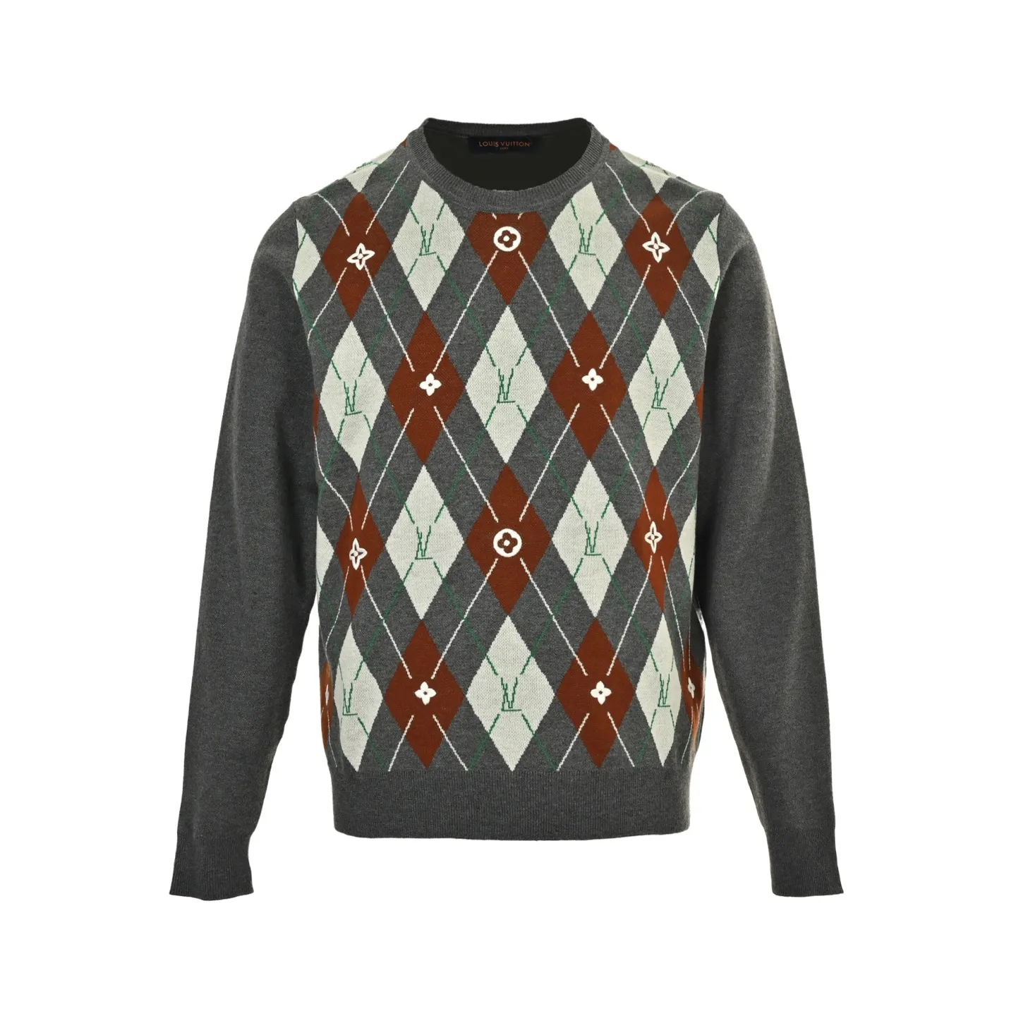 Louis Vuitton/Louis Vuitton 25Fw diamond jacquard woolen sweater